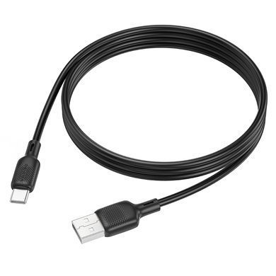 Кабель BOROFONE BX113 Lenny silicone charging data cable Type-C(L=1M) Black (6941991115431) [803312]