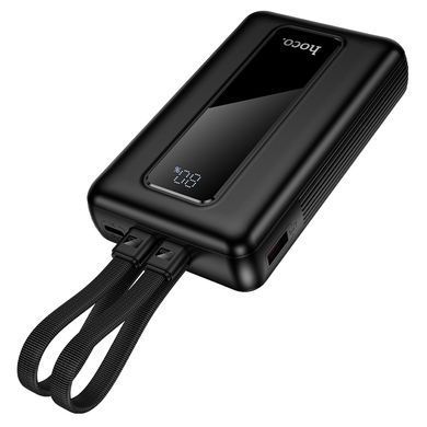 Зовнішній акумулятор HOCO J162A Full power 22.5W+PD20W fully compatible power bank with two cables(20000mAh) Black (6942007663083) [806398]