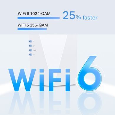 Розширювач покриття WiFi TP-LINK AX1800, 1хGE, MESH (RE600X) [104448]