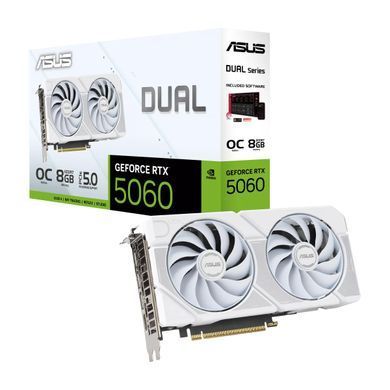 Відеокарта ASUS GeForce RTX 5060 8GB GDDR7 OC DUAL-RTX5060-O8G-WHITE білий (90YV0N15-M0NA00) [110999]