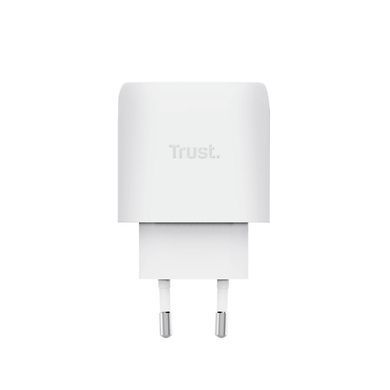 Зарядний пристрій мережевий Trust Maxo 45Вт, GaN, USB-C PD/PPS, білий (25522_TRUST) [111089]