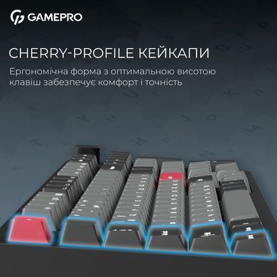 Клавіатура бездротова GamePro Asgard Drakkar Keychron Super Red Switch Black (MK305BK) [616474]