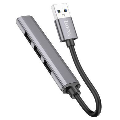 USB-хаб HOCO HB26 4 in 1 adapter(USB to USB3.0+USB2.0*3) Metal Gray (6931474765468) [803603]