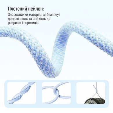 Кабель ColorWay Lightning + USB Type-C (M/M), 3.0 А, 1 м, Blue (CW-CBPDCL061-BL) [604167]