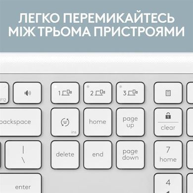 Клавiатура бездротова Logitech Signature Slim K950 US OffWhite USB (920-012466) [606012]