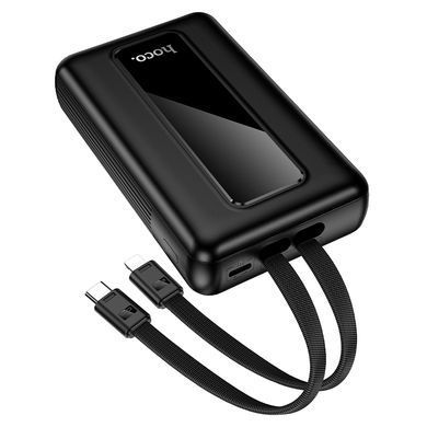 Зовнішній акумулятор HOCO J162A Full power 22.5W+PD20W fully compatible power bank with two cables(20000mAh) Black (6942007663083) [806398]