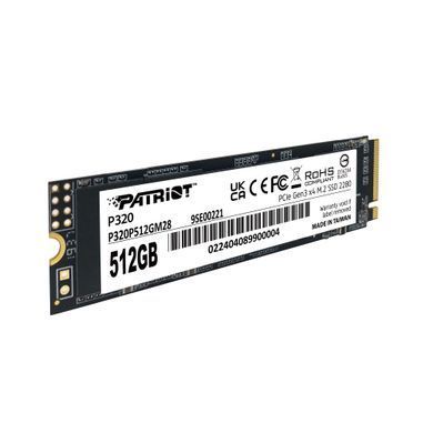 Накопичувач SSD 512GB Patriot P320 M.2 2280 PCIe 3.0 x4 NVMe 3D NAND (P320P512GM28) [607941]