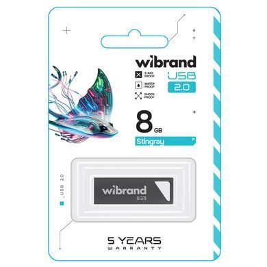 Флеш-накопичувач Wibrand USB 2.0 Stingray 8Gb Grey (WI2.0/ST8U5G) [803020]