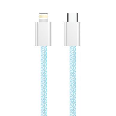 Кабель ColorWay Lightning + USB Type-C (M/M), 3.0 А, 1 м, Blue (CW-CBPDCL061-BL) [604167]