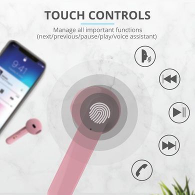 Навушники Trust Primo Touch True Wireless Mic Pink (23782_TRUST) [107099]