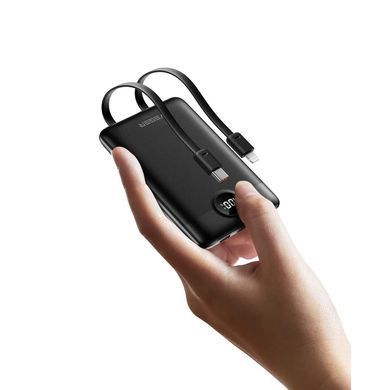 Зовнішній акумулятор VEGER 10000 mAh with built-in cables Type C / Lightning PD QC3.0 2A 22,5W C11 (W1170) black (VG-W1170) [805737]