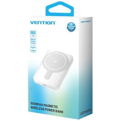 УМБ Vention Magnetic Wireless 5000mAh 20W 3A, PD 1xUSB-C,Light Indicator, White (FHSW0) [402222]