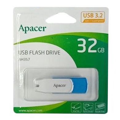 Флеш-накопичувач Apacer USB 3.2 Gen 1 AH357 128GB Blue (AP128GAH357U-1) [803632]