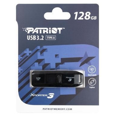 Флеш-накопичувач Patriot USB 3.2 Xporter 3 128GB Black (PSF128GX3B3U) [803646]