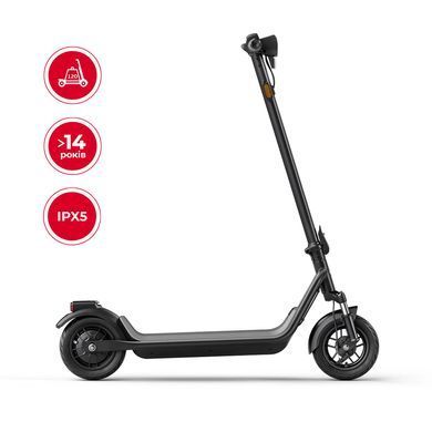 Електросамокат NIU KQi 100P Gray 9.5", 300(600)W, 5.2Ah, 29km, 25km/h, 15%, App, 17,3 kg (KCP34GG1E11) [806649]
