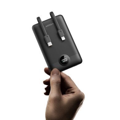 Зовнішній акумулятор VEGER 10000 mAh with built-in cables Type C / Lightning PD QC3.0 2A 22,5W C11 (W1170) black (VG-W1170) [805737]