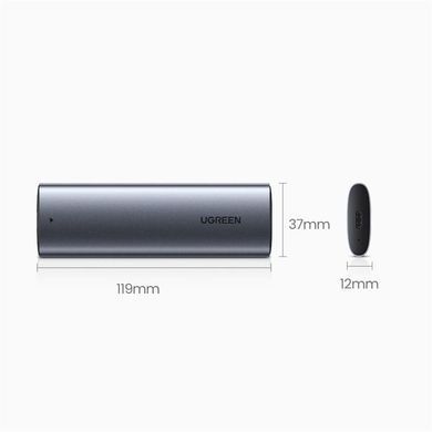 Зовнішня кишеня Ugreen для SSD M.2 (NVMe) M-Key 3.1 Gen2 CM400 Gray (10902) [616243]