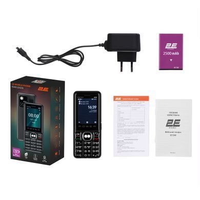 Мобільний телефон 2E E240 2023 2.4" 2SIM, 2500мА&bull;год, чорний (688130251068) [101225]