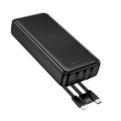 Зовнішній акумулятор BOROFONE BJ79A Clever power bank with 3 cables(20000mAh) Black (6941991121555) [806605]