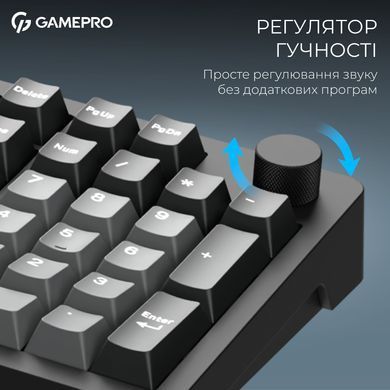 Клавіатура бездротова GamePro Asgard Drakkar Keychron Super Red Switch Black (MK305BK) [616474]