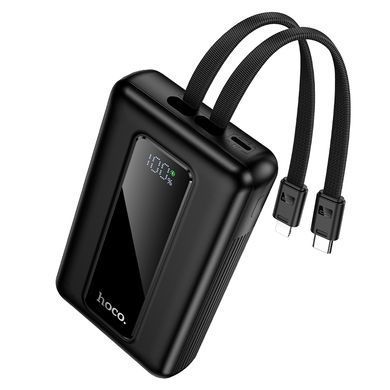 Зовнішній акумулятор HOCO J162A Full power 22.5W+PD20W fully compatible power bank with two cables(20000mAh) Black (6942007663083) [806398]