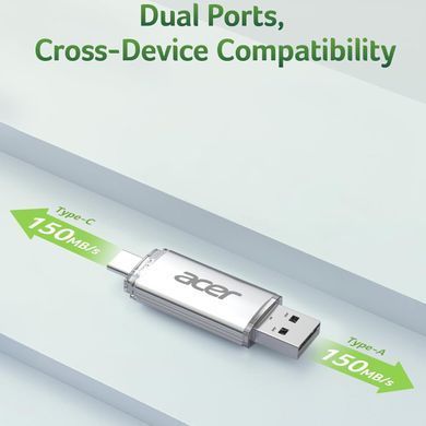 USB Flash Acer UT300 128GB Dual Drive USB-C & USB-A, Retail (UT300-128GB) [405030]