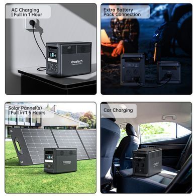 Зарядна станція Choetech BS065 1800Вт (1536Вт/г) AC,LiFePo4,MPPT, UPS, USB-C PD100 Вт (BS065-EU-BK) [400651]