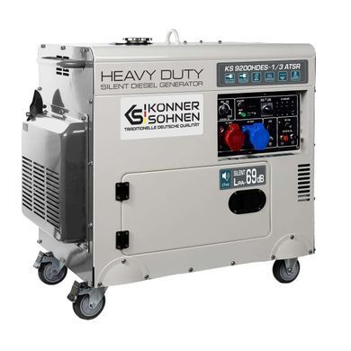 Генератор дизельний Konner&Sohnen KS 9200HDES-1/3 ATSR (EURO V),230/400В,6.5/6.0кВт,7.5/7.0кВт,1/3Фази, АВР(ATS), електростартер, 168кг (KS9200HDES-1/3ATSR) [105935]