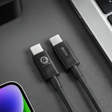 Кабель USB-C > USB-C заряджання/синхронізації GravaStar 1.5м, Type-C, 100w, чорний (GRAVASTARTC_BLK) [108582]