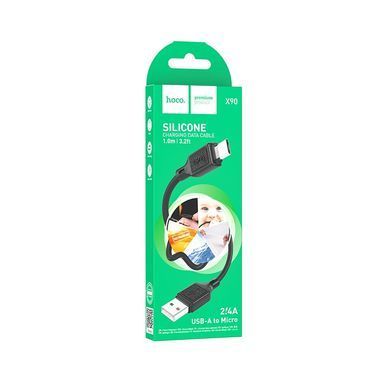 Кабель HOCO X90 Cool silicone charging data cable for Micro Black (6931474788429) [802388]