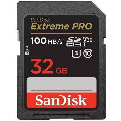 Карта пам'яті SanDisk SD 32GB C10 UHS-I U3 R100/W90MB/s Extreme Pro V30 (SDSDXXO-032G-GN4IN) [110037]