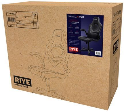 Крісло Trust GXT703 Riye, ПУ шкіра, Foldable Armrests, чорний (25128_TRUST) [106142]