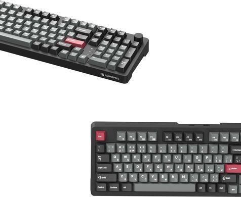 Клавіатура бездротова GamePro Asgard Drakkar Keychron Super Red Switch Black (MK305BK) [616474]