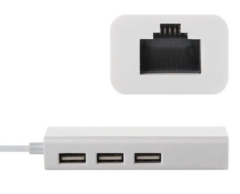 Хаб USB 2.0 Type-C -> 3xUSB 2.0 + RJ45 Fast Ethernet White (S0742) [402586]