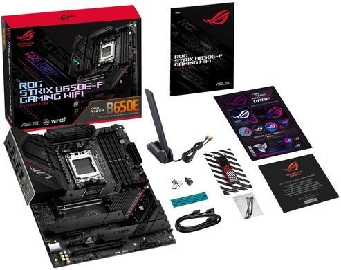 Материнcька плата ASUS ROG STRIX B650E-F GAMING WIFI sAM5 B650 4xDDR5 M.2 HDMI DP Wi-Fi BT ATX (90MB1BQ0-M0EAY0) [109098]