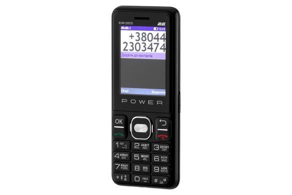 Мобільний телефон 2E E240 2023 2.4" 2SIM, 2500мА&bull;год, чорний (688130251068) [101225]