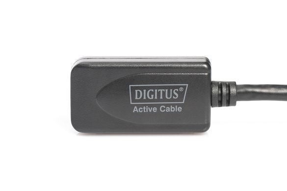 Подовжувач DIGITUS USB 2.0 Active Cable, A/M-A/F, 20м, чорний (DA-73102) [108528]