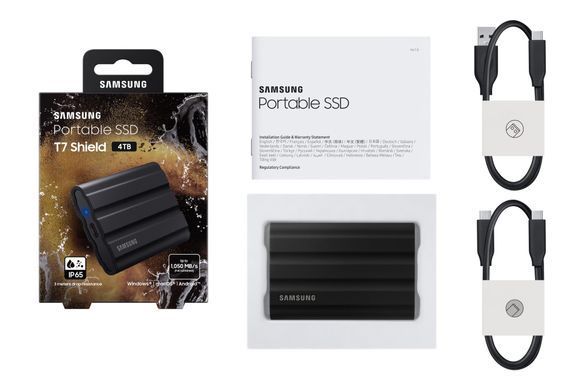 Твердотільний запам&rsquo;ятовувальний пристрій накопичувач (SSD) USB3.2 4TB EXT. SHIELD T7 SAMSUNG (MU-PE4T0S/EU) [501346]