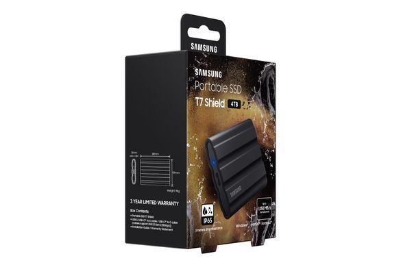 Твердотільний запам&rsquo;ятовувальний пристрій накопичувач (SSD) USB3.2 4TB EXT. SHIELD T7 SAMSUNG (MU-PE4T0S/EU) [501346]