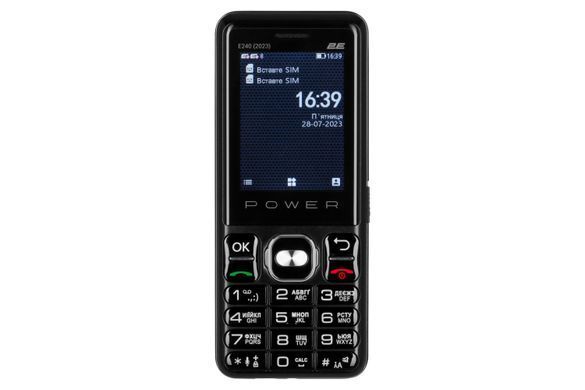 Мобільний телефон 2E E240 2023 2.4" 2SIM, 2500мА&bull;год, чорний (688130251068) [101225]