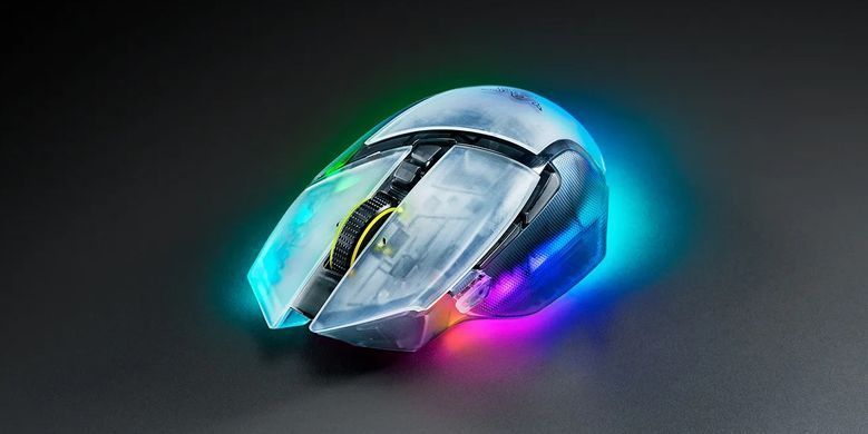 Миша Razer Basilisk V3 Pro 35K, RGB, USB-A/WL/BT, Phantom White Ed. (RZ01-05240400-R3G1) [113995]