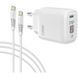 Мережевий зарядний пристрій Intaleo TCGQPD120T (1USBx3A) White + кабель USB Type С (1283126509988) [603088], фото 4