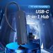 USB-хаб Vention USB-C to USB 3.0*3/RJ45/Micro-B HUB 0.15M Black ABS Type (TGPBB) [802757], фото 2