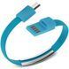 Кабель-браслет micro USB 2.0, блакитний RTL (S0607) [404558], фото 1