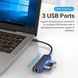 USB-хаб Vention USB-C to USB 3.0*3/RJ45/Micro-B HUB 0.15M Black ABS Type (TGPBB) [802757], фото 6