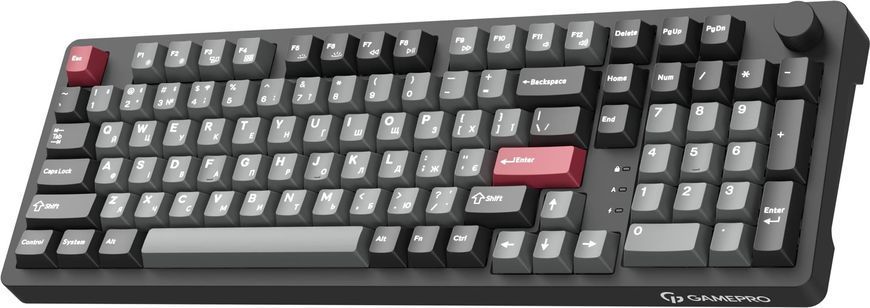 Клавіатура бездротова GamePro Asgard Drakkar Keychron Super Red Switch Black (MK305BK) [616474]