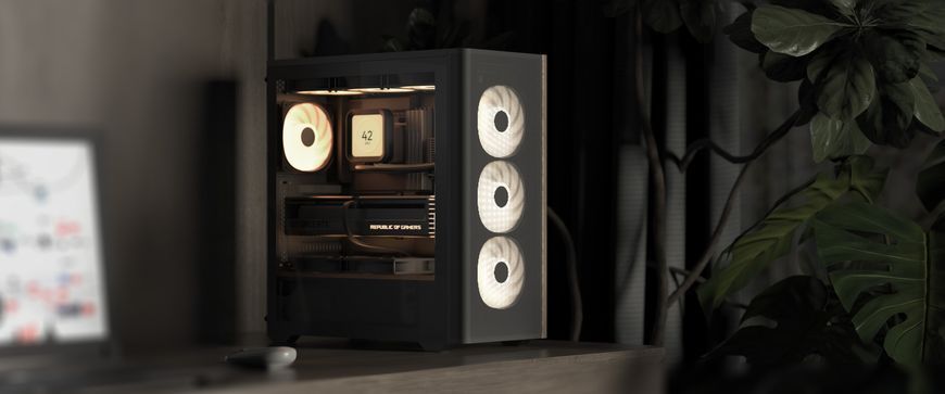 Корпус AeroCool D501A-G-BK-v2 Black без БЖ (ACCM-DS01043.11) [608790]