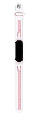 Ремінець BeCover Sport Style для Xiaomi Mi Smart Band 5/Mi Smart Band 6/Mi Smart Band 7 White-Pink (705174) [604601]