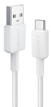 Кабель Anker 322 USB-A to USB-C - 0.9m Nylon White (A81H5H21/A81H5G21) [201973]