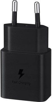Зарядний пристрій мережевий Samsung 15Вт USB-С, кабель USB-C > USB-C, 1м, чорний (EP-T1510XBEGEU) [108421]